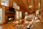 Great Room with Wood Fireplace